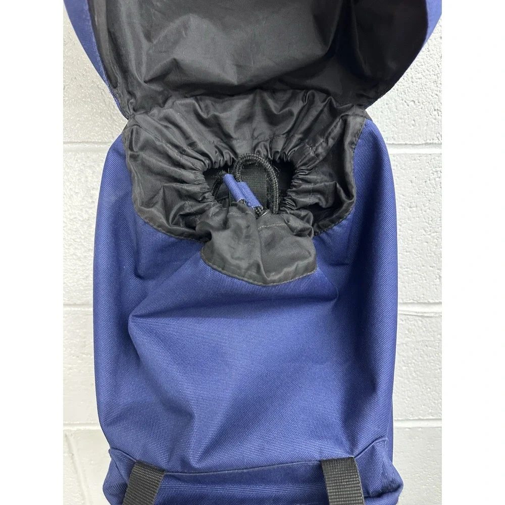 EASTPAK Rowlo Leather Bottom‎ Flip Top Backpack / Navy Blue